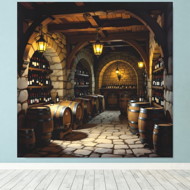 Lienzo „Der Zauber des Weins – Eleganz in jedem Tropfen“ (Insitu (piso de madera))