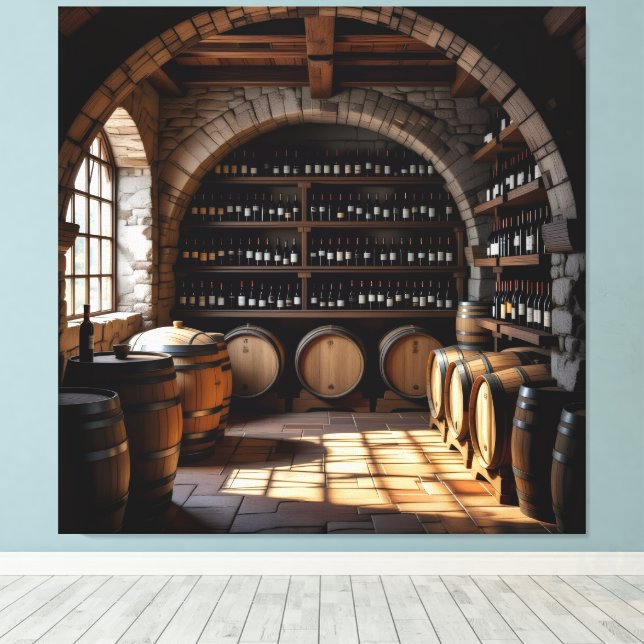 Lienzo „Der Zauber des Weins – Eleganz in jedem Tropfen“ (Insitu (piso de madera))