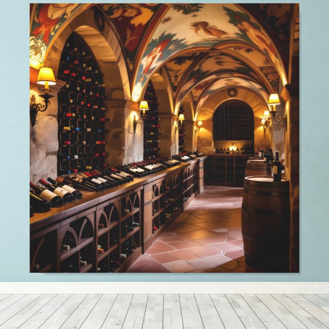 Lienzo „Der Zauber des Weins – Eleganz in jedem Tropfen“ (Insitu (piso de madera))