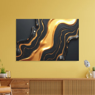 Lienzo Deriva de oro fundido – Luxe 36x24 Abstracto fluid