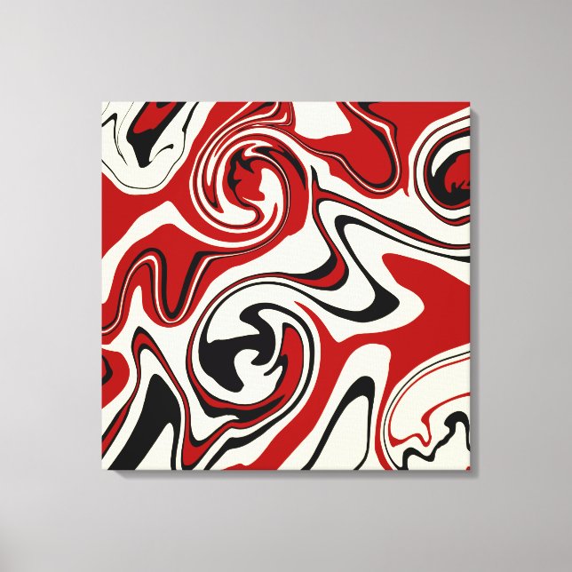 Lienzo Derrame - Rojo y Crema (Anverso)