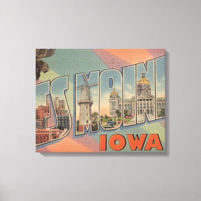 Lienzo Des Moines, Iowa (Cabeza De Moose) (Anverso)