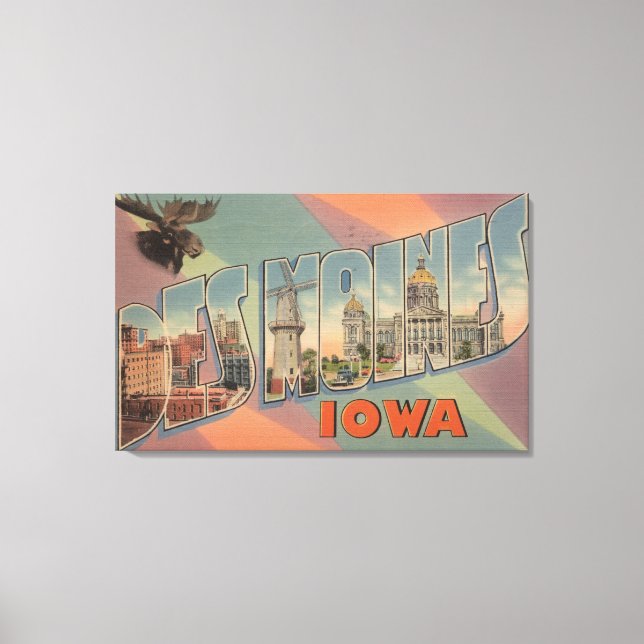Lienzo Des Moines, Iowa (Cabeza De Moose) (Anverso)