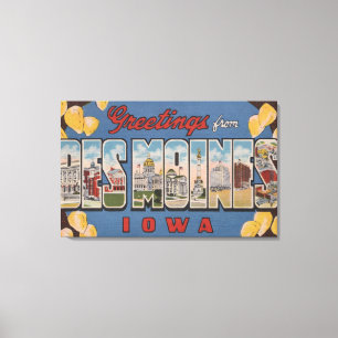 Lienzo Des Moines, Iowa - Letra grande Scenes 2