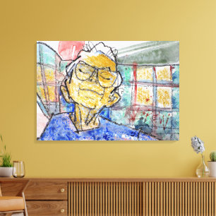 Lienzo Descansando Sus Ojos Pintura / Artista Larry Lerew