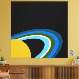 Lienzo Descanso de los anillos coloridos de Saturno Espac