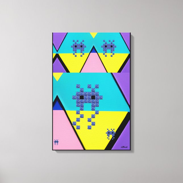 Lienzo Descending on a Memphis Designed Planet (Anverso)