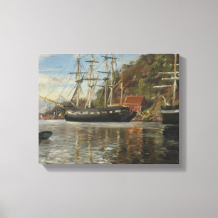 Lienzo Desde el puerto de Arendal por Siegwald Dahl