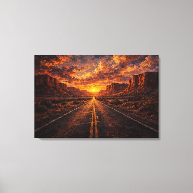 Lienzo Desert Horizon: The Golden Highway (Anverso)
