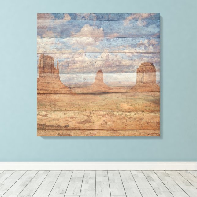 Lienzo Desert Landscape Sandstone Buttes And Heavenly Sky (Insitu (piso de madera))