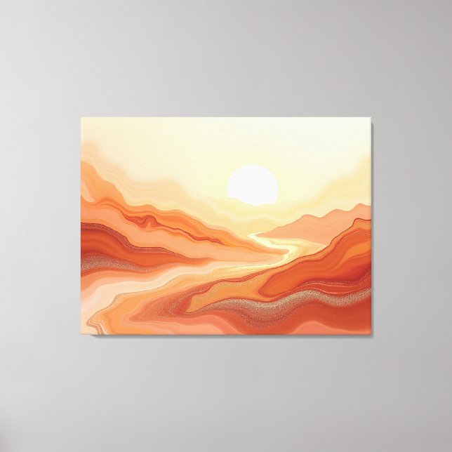 Lienzo Desert Mirage – Warm Earth Fluid 40"x32" Abstract  (Anverso)