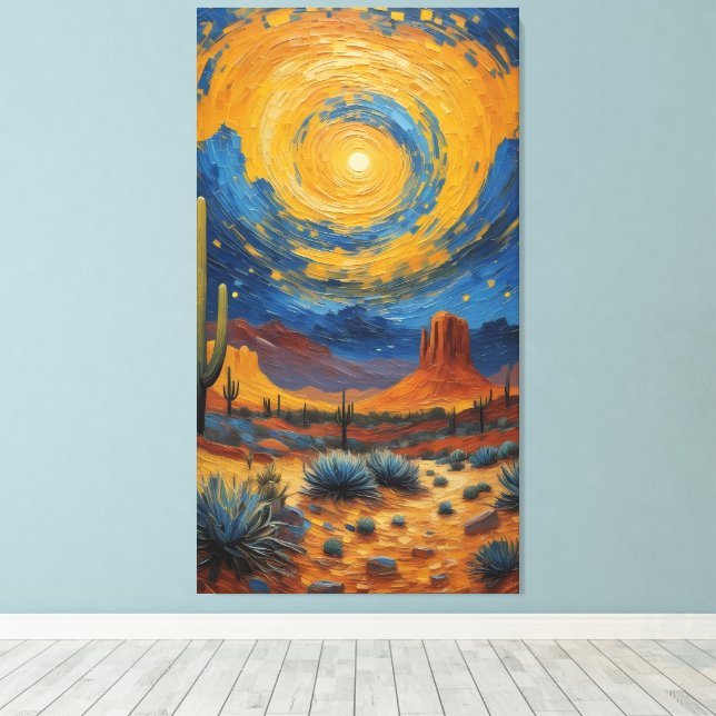 Lienzo Desert Whirlwind: A Starry Night Over Monument  (Insitu (piso de madera))