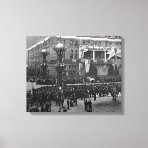 Lienzo Desfile colombino que forma en el frente Chicago