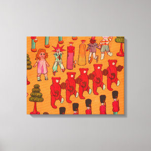 Lienzo Desfile de juguetes navideños antiguos 1907 Revist