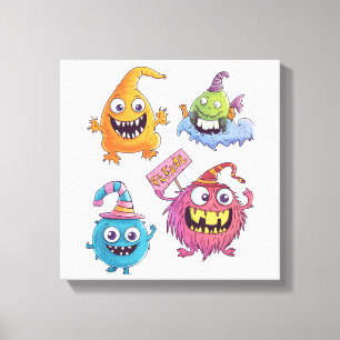 Lienzo Desfile de Monstruos de Dulces