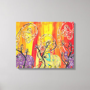 Lienzo Desfile feliz del elefante