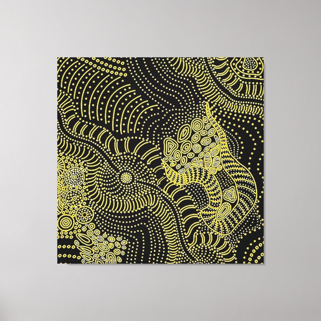 Lienzo Desgarra la línea de puntos - Gráfico aborigen (Anverso)