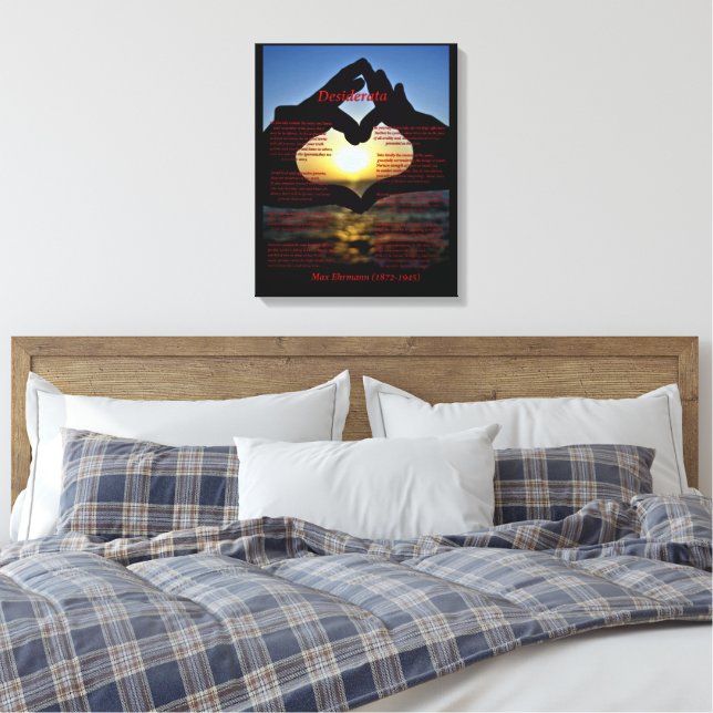 Lienzo Desiderata con corazón y océano (Insitu(Dormitorio))