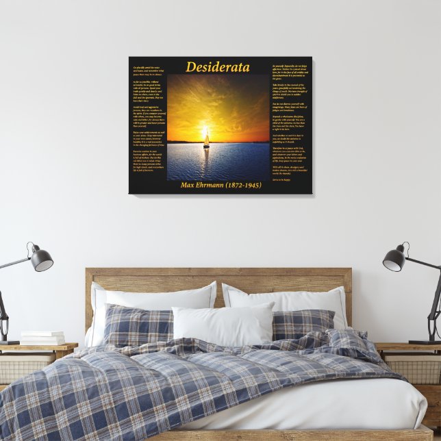 Lienzo Desiderata con velero al atardecer (Insitu(Dormitorio))