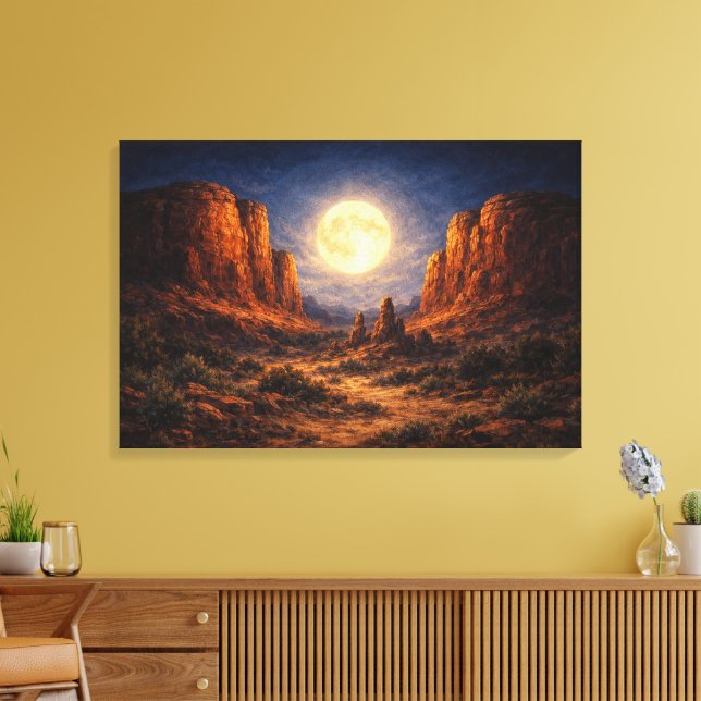 Lienzo Desierto a medianoche: La Mesa Luminosa (Insitu (Sala de estar))