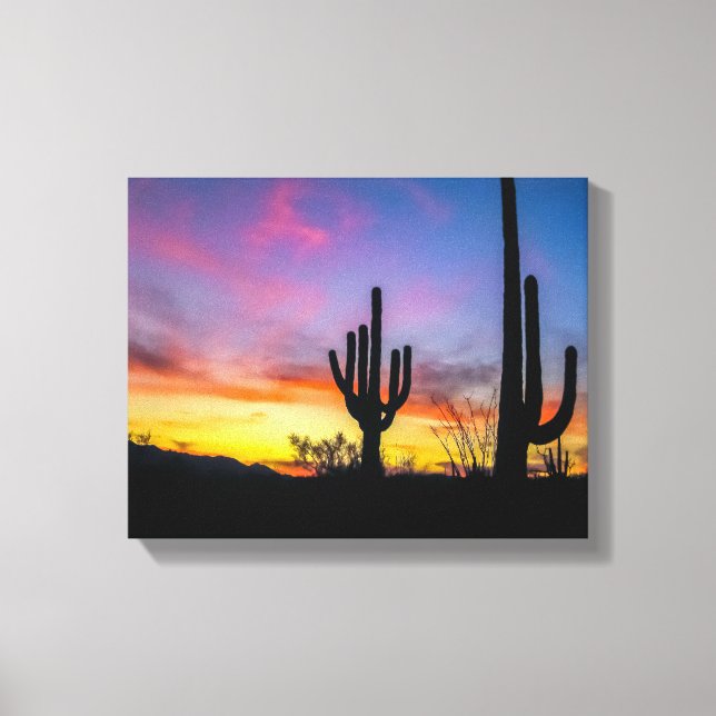 Lienzo Desierto de Arizona 2034-2 al atardecer (Anverso)