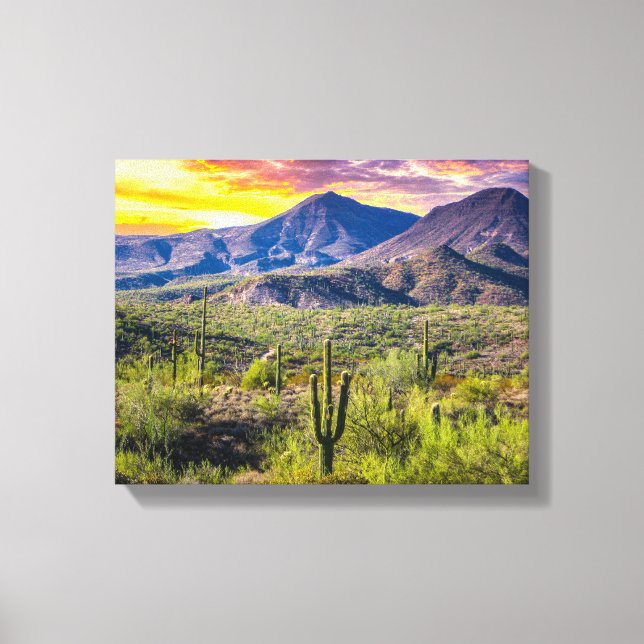 Lienzo Desierto de Arizona 2124-2 al atardecer (Anverso)