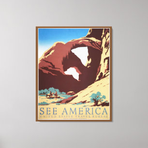 Lienzo Desierto de Cowboy vintage Caballos occidentales