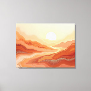 Lienzo Desierto Espejismo – Tierra Cálida Fluido 24"x18" 