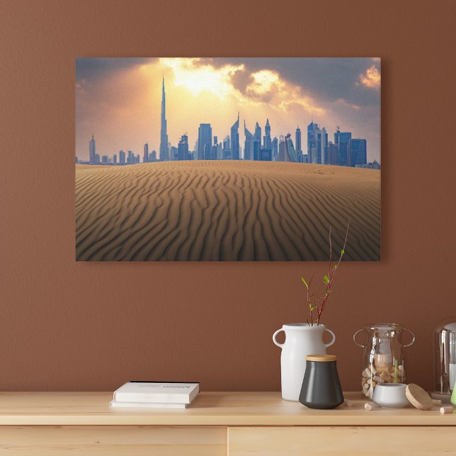Lienzo Desiertos | Vista en Skyline de Dubai desde la dun (Subido por el creador)