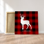 Lienzo Deslumbrado de búfalo rojo y ciervo blanco | Nombr<br><div class="desc">Disfrute de un acogedor encanto rústico con nuestro producto personalizado Red Buffalo Plaid & White Deer, disponible exclusivamente en Zazzle. Ya sea que busques un regalo atento o una adición elegante a tu propia colección, este diseño combina el encanto intemporal de las mantas de búfalo y la gracia de una...</div>