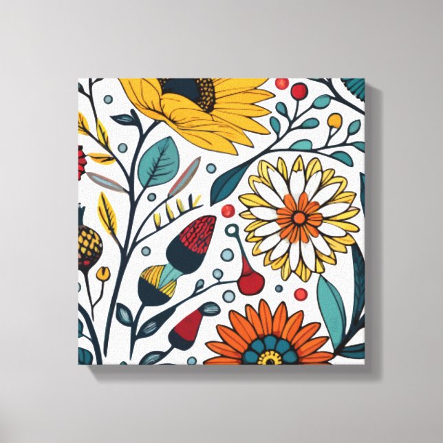 Lienzo Deslumbrante Daisy Delight: Una moda floral favori (Anverso)