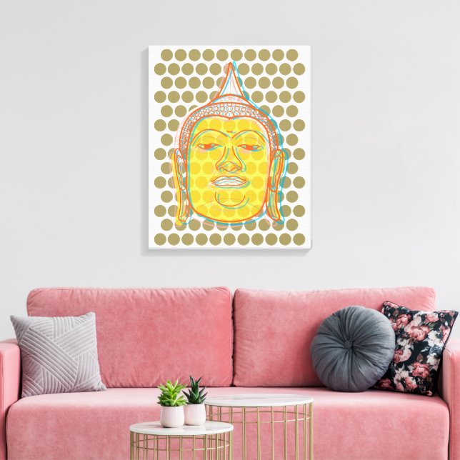 Lienzo Desplazamiento de cabeza de Buda imprime puntos po (Insitu (Sala de estar))