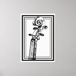 Lienzo Desplazamiento de violín blanco y negro con líneas