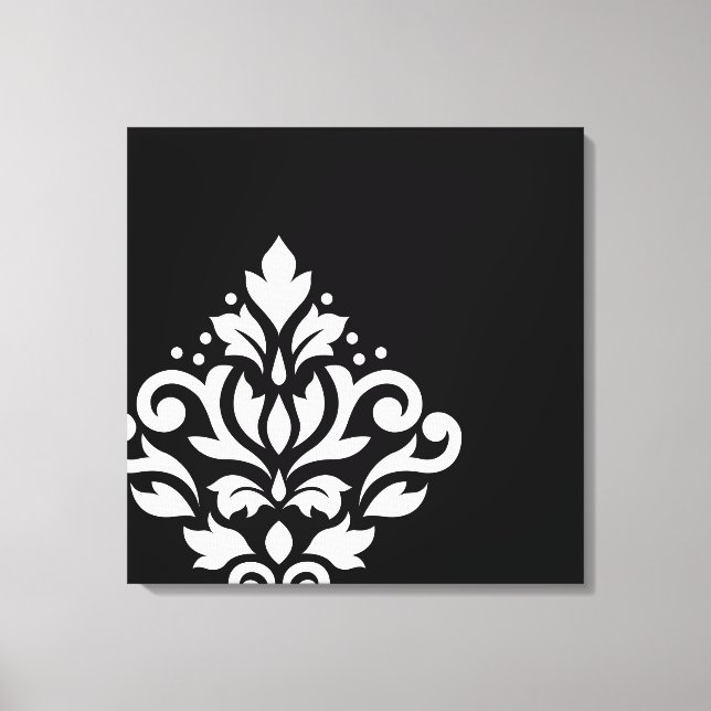 Lienzo Desplazar Damask desconectado I blanco en negro (Anverso)
