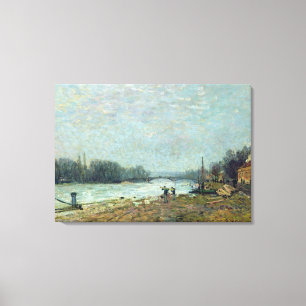 Lienzo Después del deshielo, el Sena en el puente de Sure