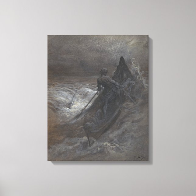 Lienzo Después del naufragio de Gustave Doré (Anverso)