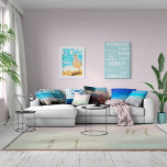 Lienzo Destinos de viaje Blanco azul personal Moderno<br><div class="desc">Tu propio lienzo de viaje personalizado. Reemplace los destinos en el lienzo con sus propios destinos o salga como están. Incluso se puede reemplazar con nombres de suburbios o amigos locales. Solo diviértete con él y colóquelo en tu pared.</div>