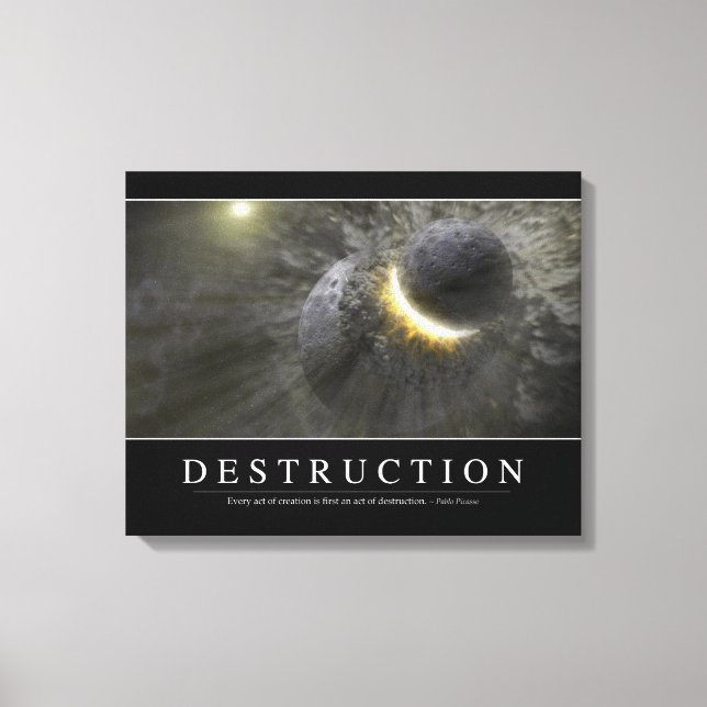 Lienzo Destrucción: Inspiradora cita 2 (Anverso)