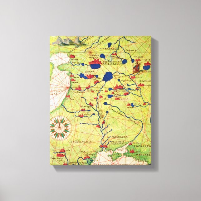 Lienzo Detalle de Europa y Asia Central (Anverso)