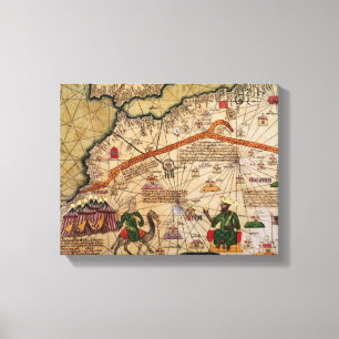 Lienzo Detalle de la copia de un mapa catalán de Europa