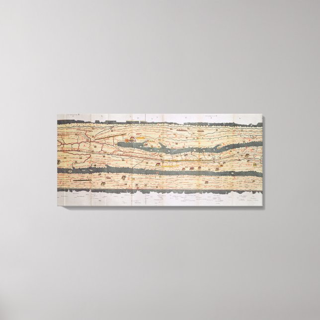 Lienzo Detalle de la tabla Peutinger (Anverso)