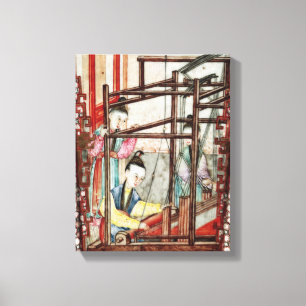 Lienzo Detalle de un florero que representa tejer de la