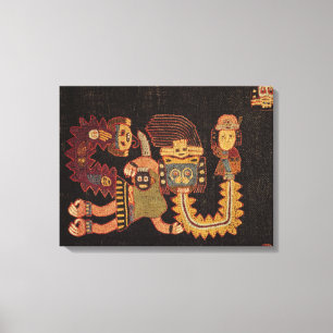 Lienzo Detalle del paño del entierro, tribu de Paracas