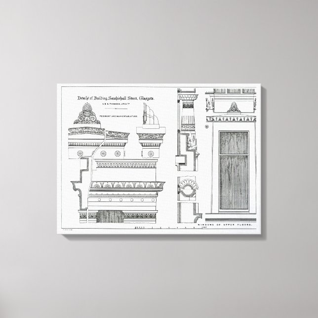 Lienzo Detalles arquitectónicos de las cámaras de Grecia (Anverso)