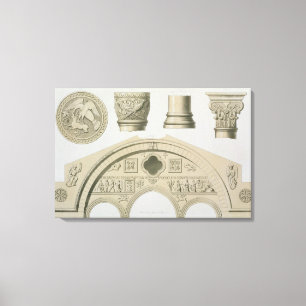 Lienzo Detalles de un arco esculpido y columnas del St.