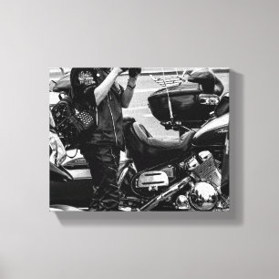 Lienzo Detalles del motociclista de motocicleta
