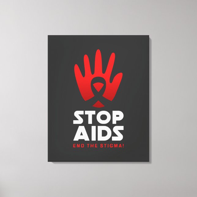 Lienzo Detener el sida (Anverso)