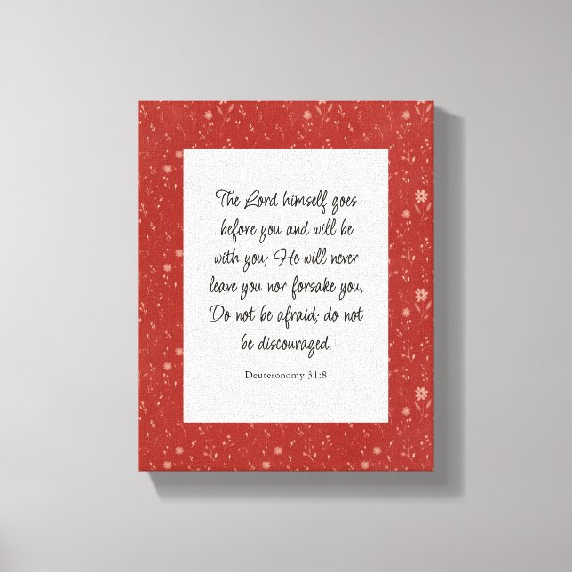 Lienzo Deuteronomio 31:8 Biblia Verse Image (Anverso)