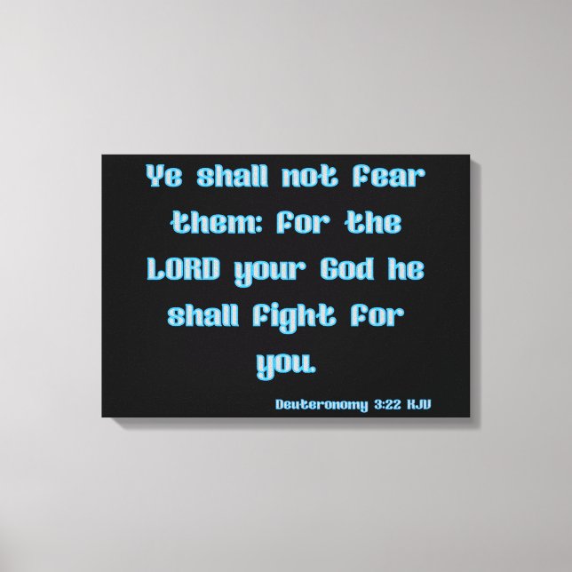 Lienzo Deuteronomio 3:22 Biblia Verse KJV Wall Art (Anverso)