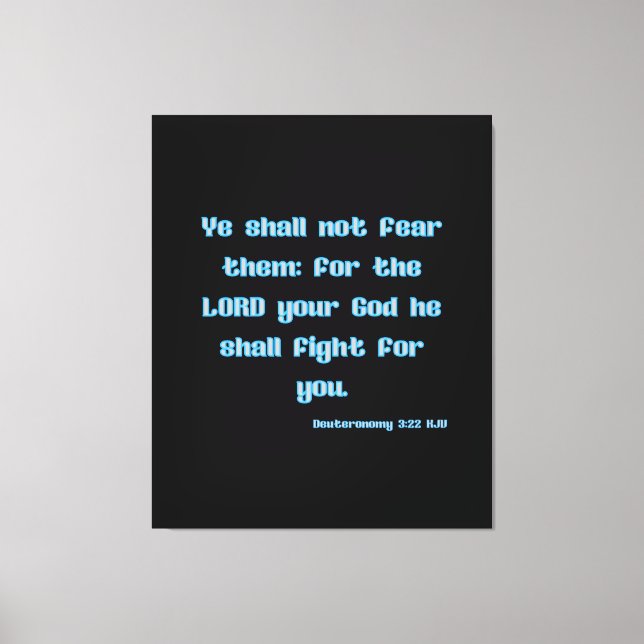 Lienzo Deuteronomio 3:22 Biblia Verse KJV Wall Art (Anverso)